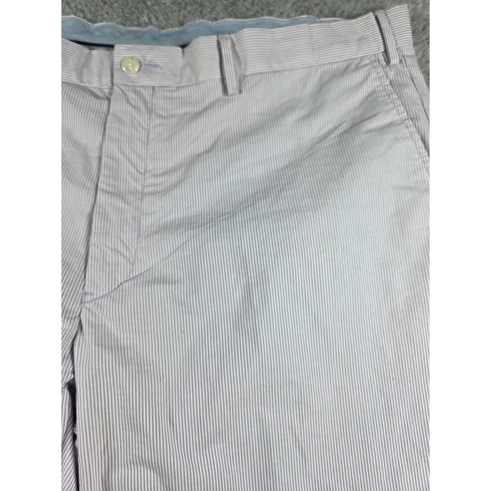Polo Ralph Lauren Pants 40/32 Purple Seersucker Stripe Mens Classic Fit Cuffed